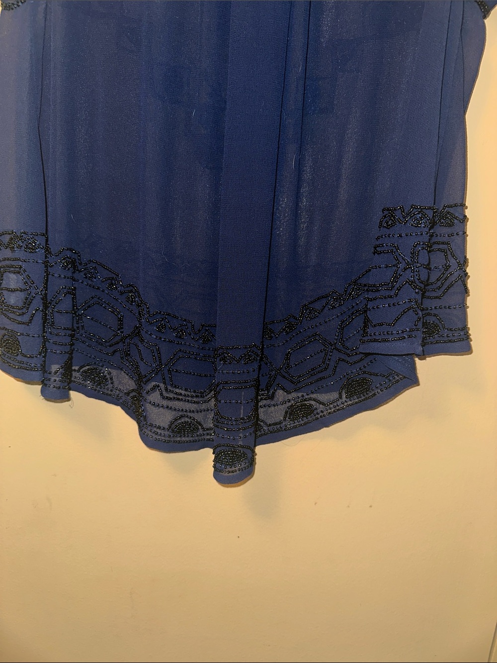 Free People Navy Sheer Tunic with Beaded Accents - Picture 8 of 11